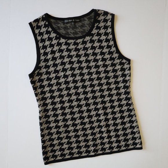 Preston & York Black and Cream Houndstooth Blouse - Picture 9 of 9